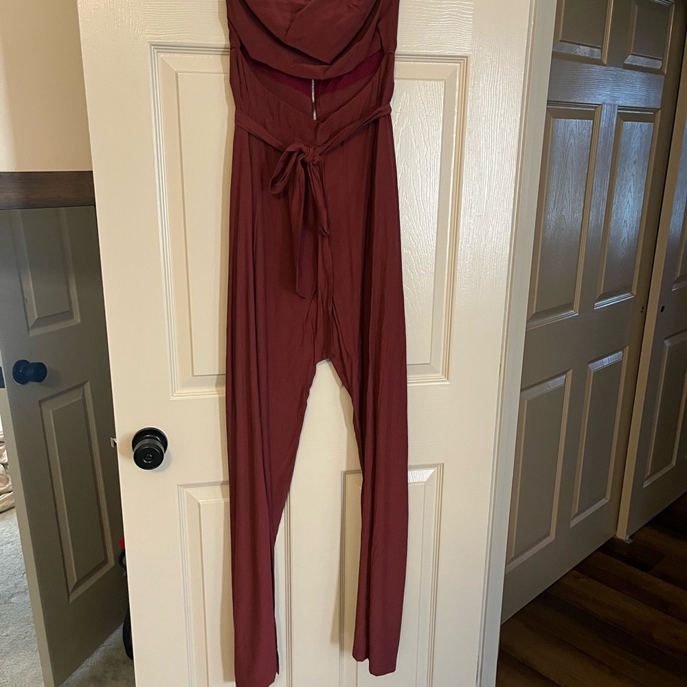 Women's Burgundy Jumpsuit